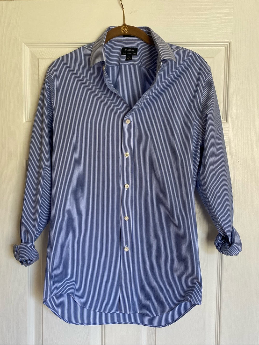 J. Crew Men's Blue Pinstripe Dress Shirt